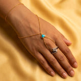 Rakhi Hand Chains - Turquoise Heart