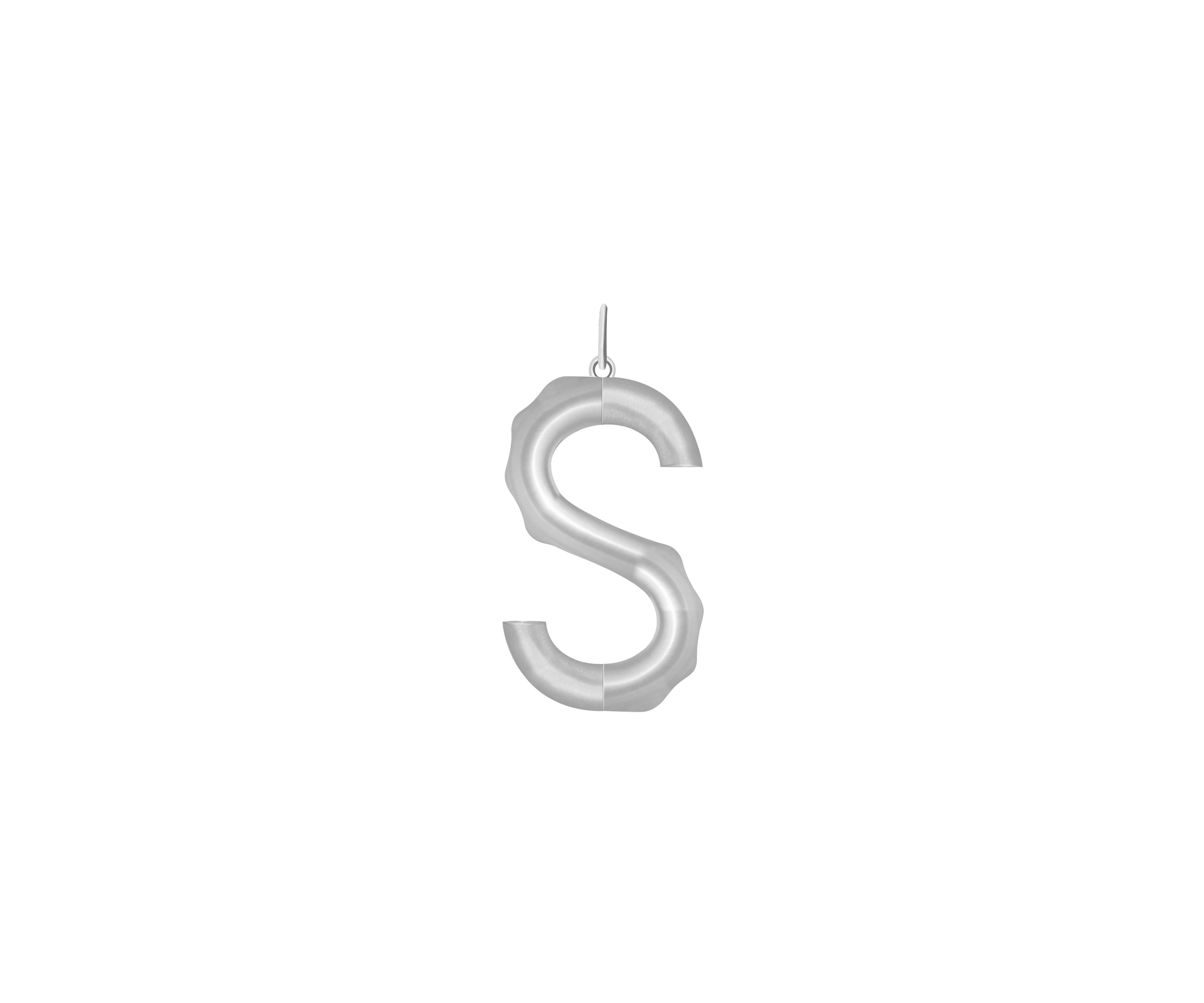 XL Solid Initial With Snake Chain · Silver Brass