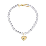 Bubble studded heart charm necklace