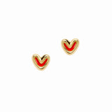 Fancy Heart Studs with Enamel