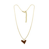 Reversible heart necklace with engraving