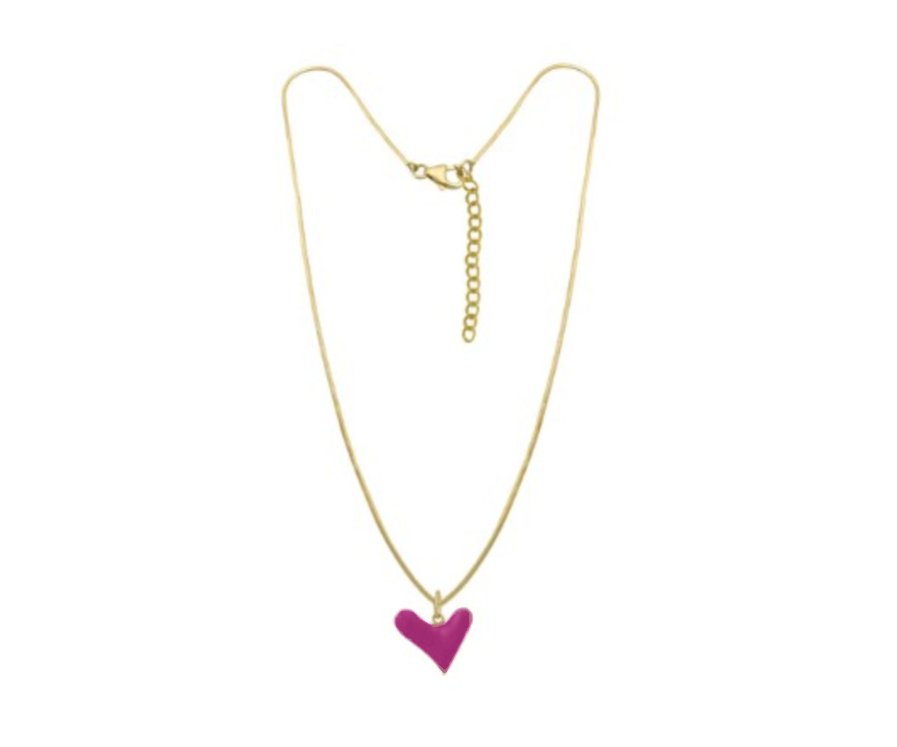 Reversible heart necklace with engraving