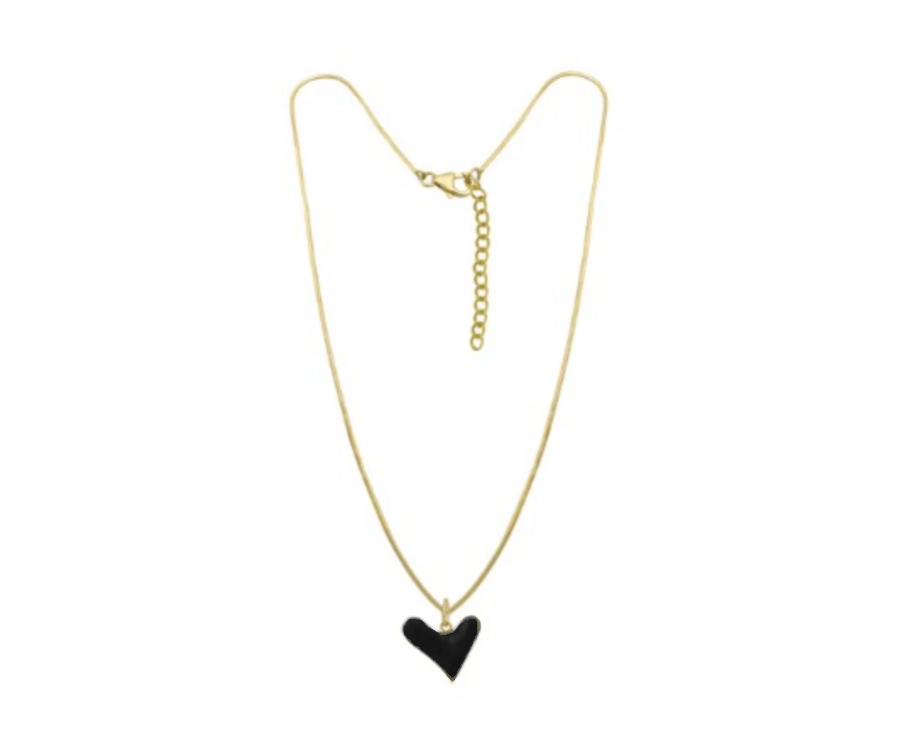 Reversible heart necklace with engraving