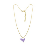 Reversible heart necklace with engraving