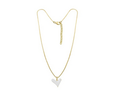 Reversible heart necklace with engraving