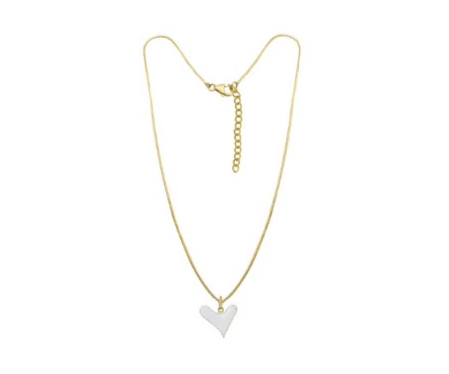 Reversible heart necklace with engraving