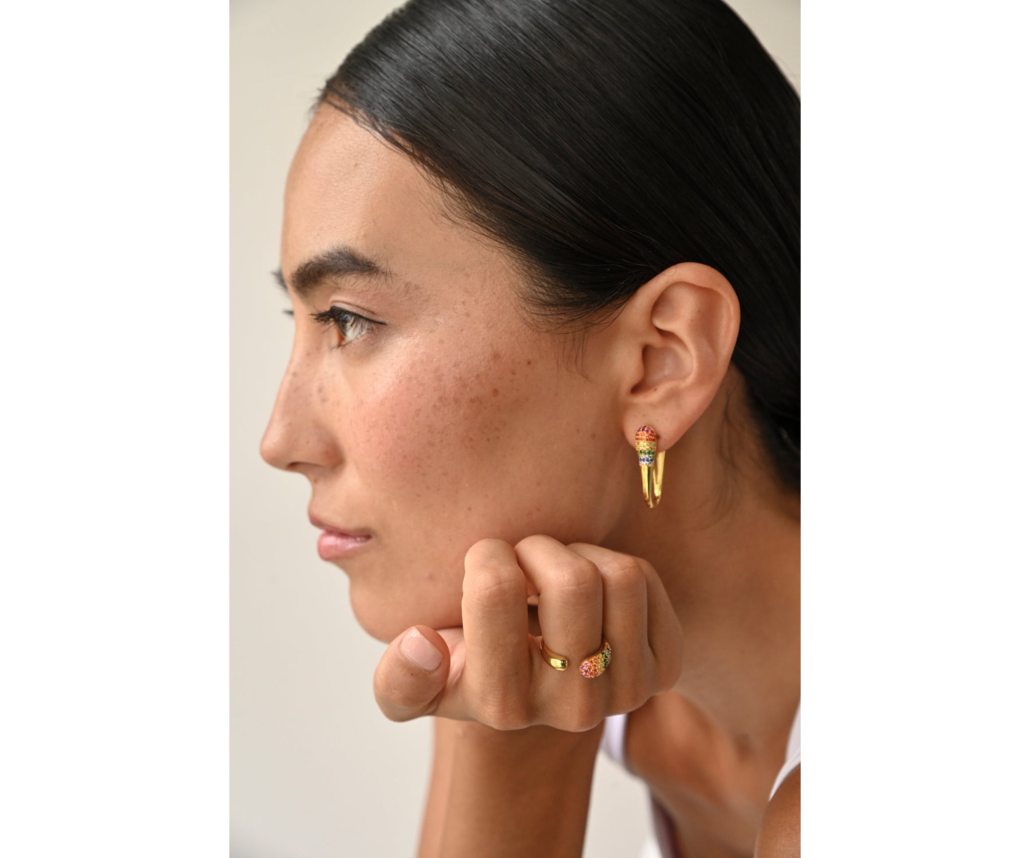 Rainbow Frosted Drip Earring