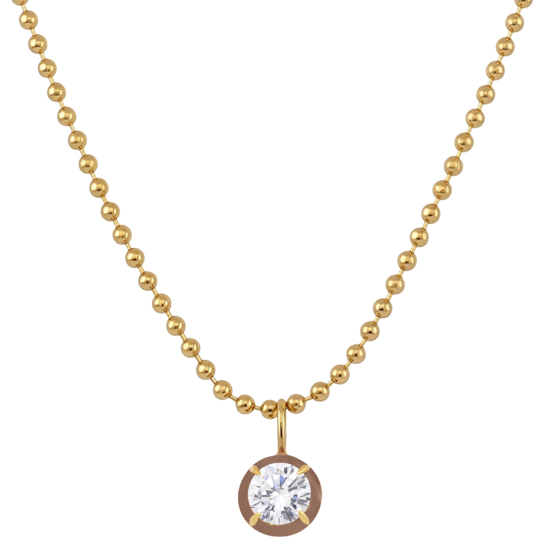 Drop Enamel Pendant with Ball Chain