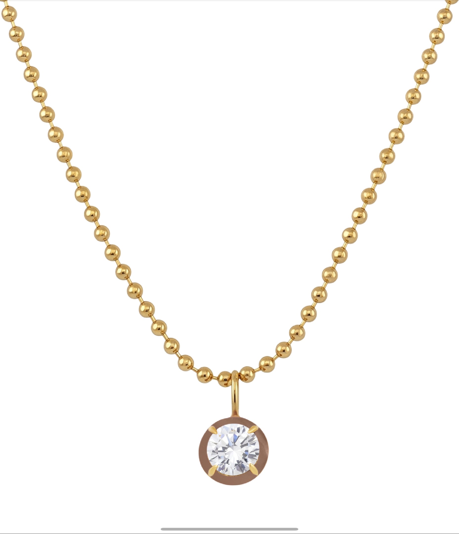Drop Enamel Pendant with Ball Chain