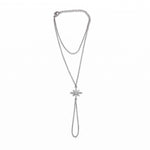 Tara Hand Chain worn view, star on a fine chain with finger loop