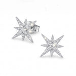 Tara Star Stud Earrings, eight-pointed cubic zirconia star studs