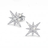 Tara Star Stud Earrings, eight-pointed cubic zirconia star studs
