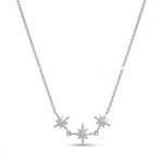 Trio Sitara Necklace, three cubic zirconia stars on a fine chain