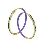 Even-Steven Gem Purple Enamel Hoops