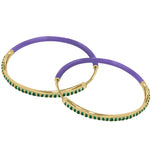 Even-Steven Gem Purple Enamel Hoops