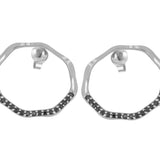 Pave Orbital Hoops - Black Spinal