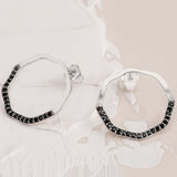 Pave Orbital Hoops - Black Spinal